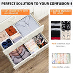 Criusia Closet Drawer Organizer Clothes, 15 Pack White Dresser Organizer for Baby Clothes, Fabric Drawer Dividers for Nursery Bedroom