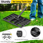 Lawn Leveling Rake, Heavy Duty 17"x10" Curved Ground Plate, 72" Long Handle Lawn Leveler Tool Landscape Rake for Compost Soil Dirt Sand Grass Peat Moss