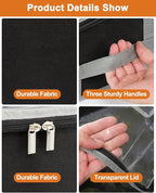 punemi 4pcs Under Bed Shoe Storage Organizer, Adjustable Adhesive Strap Shoe Organizer Under Bed With Bottom Support & 3 Sturdy Handles, Underbed Shoe Organizers For Closet Boot, Sneakers, Heels