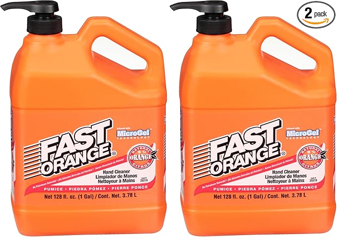 Fast Orange Permatex 25219 Pumice Lotion Hand Cleaner with Pump, 1 Gallon (Pack of 2)