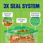 Ziploc Sandwich and Snack Bags, Easy Open and Close, Plastic Food Storage Bags, 50 Bags Total (Packaging May Vary)