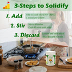 Cooking Oil Solidifier Powder for Easy Disposal, Algae Hardener, Grease Solidifier, Frying and Vegetable Canola Fry Oil Hardener, Solidifying Powder to Gel, 100% Plant-Based, 24 oz Value Pack