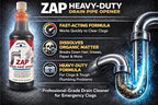 Black Swan 09020 ZAP Drain Pipe Opener, 32 Ounces, Heavy-Duty Formula Clears Clogged Drains & Waste Lines, Thaws Frozen Lines, Disintegrates Organic Matter, Safe for Septic Tanks