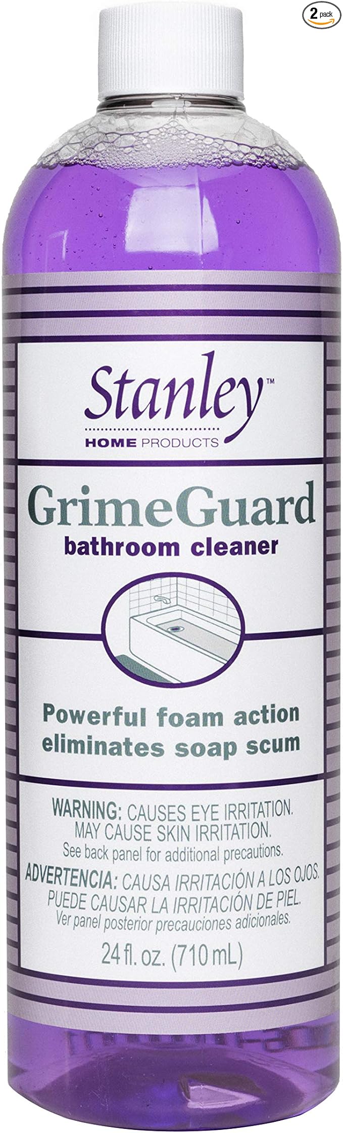 STANLEY HOME PRODUCTS GrimeGuard Bathroom Cleaner - Bleach Free & Non Abrasive Eco Shower & Kitchen Tiles Disinfectant & Deodorizer - Cleans Grime (Refill Bottle)