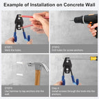 Garage Hook Heavy Duty Wall Storage Hangers, 24 Pack Garage Storage Hooks Steel Tool Blue for Ladders, Ropes, Garden Tools