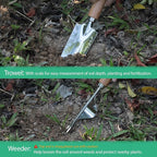 LeMotech Garden Tool Set, 2Pcs Gardening Hand Tools, Stainless Steel Transplant Shovel and Weeder with Handle, Outdoor Gardening Kit for Women Men