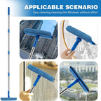 Professional Window Squeegee,2 in 1 Window Cleaner with Long Stainless Steel Handle,Sponge Car Window Squeegee for Gas Station, Glass,Shower (68" Pole)