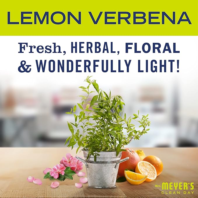 MRS. MEYER'S CLEAN DAY Liquid Dish Soap, Biodegradable Formula, Lemon Verbena, 16 fl. Oz