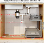 2-Pack 18.5 IN Depth Under Sink Organizer With Next-Gen Ball-Bearing Slides,Sophisticated Mesh 2-Tier Pull Out Shelf for Kitchen & Bathroom,Fits Small Items-Gun Gray