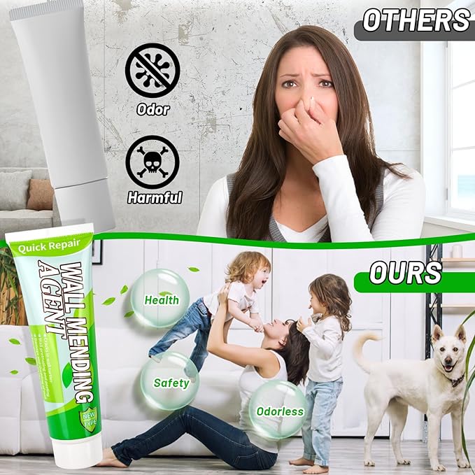 Mckanti Drywall Repair Kit - Spackle & Patch for Wall Holes, Includes 4 Pcs Drywall Patch, Sandpaper, Scraper