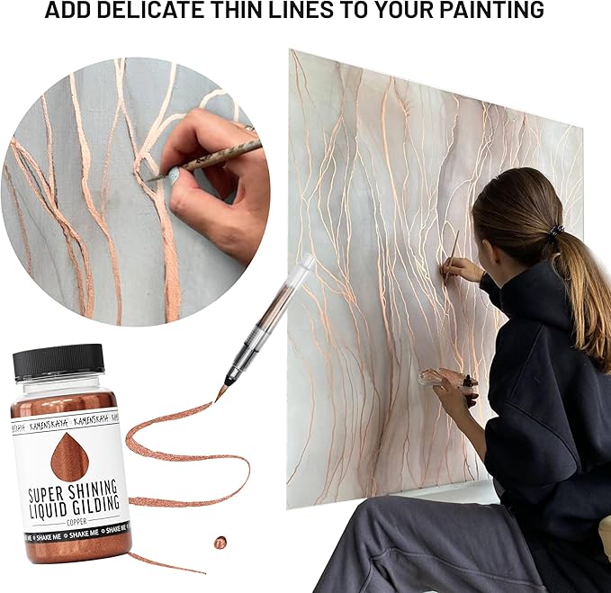 Liquid Gold Leaf Paint - Alcohol Based Fast Drying English Gold Liquid Leaf, 3.38 fl oz (100 ml)