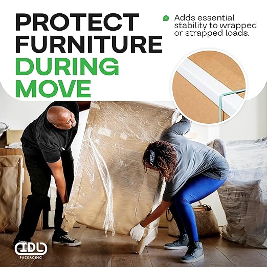IDL Packaging Cardboard Edge Protectors 2" x 2" x 36", Full Pallet of 2800 pc, White - V-Board Reinforced Corner Protectors - Regular-Duty Cardboard Corners for Shipping
