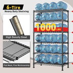 REIBII 6-Tier Storage Shelves Metal Shelving for Storage Load 1000 LBS,Wire Shelves Heavy Duty Shelving Unit Adjustable Pantry Shelf Bathroom Kitchen Garage 24" W x 14" D x 71" H, Black