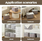 Storage Bins for Shelves - 11.8x7.9x5.2 inch Grey Small Storage Baskets for Organizing, Fabric Storage Cubes Closet Organizer for Home Nursery Gift Decorative (Gray)