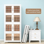 Large Stackable Storage Bins with Lids, 660QT-165QT*4Tier Foldable Cabinet for Closet Organizers, Plastic Storage Containers Box with Wheels