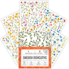 Swedish Dishcloths for Kitchen, 5 Pack Flowers Reusable Paper Towels Washable, Super Absorbent Swedish Dish Cloths, Biodegradable, Non-Scratch, No Odor