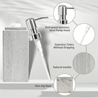 Marble Soap Dispenser for Bathroom, Amaauto Natural Marble Hand Liquid&Lotion Soap Dispenser Pump Bottle for Kitchen Bathroom Countertop Holds Dish Soap Shampoo Laundry Liquid Shower Gel