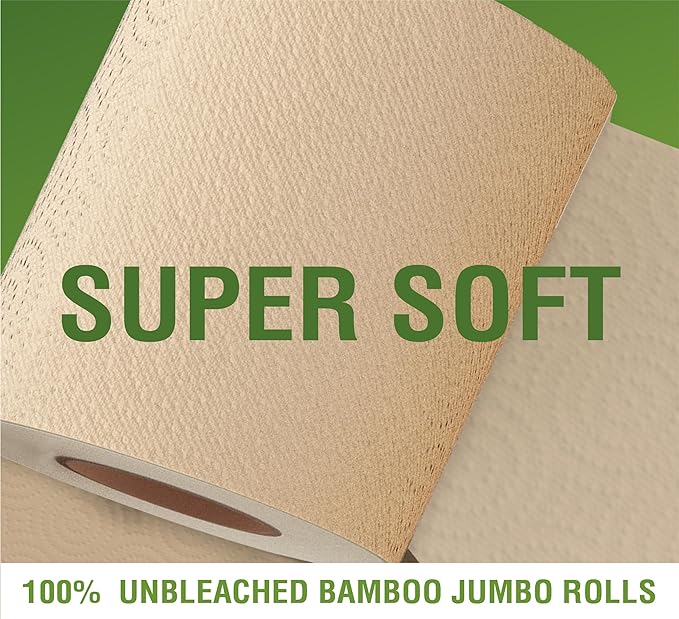 48 Bulk Premium Unbleached Bamboo Toilet Paper, 3-Ply, 300 Sheets, Plant-Based, PFAS-Free, FSC Certified, Chlorine-Free, Plastic-Free, BPA-Free Toilet Tissue (48)