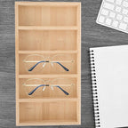 Wooden Glasses Tray and Sunglasses Holder Eyewear Display Rack Multipurpose Organizer for Home and Office Storage with 5pcs Set