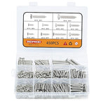 M3 M4 M5 M6 Wood Screws Assortment Kit 450Pcs,304 Stainless Steel Self-Tapping Screws Set,Phillips Drive Sheet Metal Screws,Countersunk Flat Head Assorted Screws,Self Tapping Screws for Metal