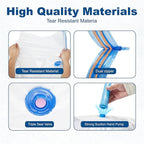 HOUSE DAY 10 Large Vacuum Storage Bags with Pump,Space Saving Vacuum Seal Bags For Clothing Travel, Vacuum Storage Bags For Clothes, Comforters, Blankets, Pillows, Moving, Reusable & Durable,Hand Pump