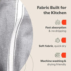 Zeppoli Classic Kitchen Towels - 30 Pack 100% Natural Cotton Towel Set, Reusable Wash Cloths, Absorbent Dish Towels, Machine Washable Hand Towels, Kitchen Essentials - 14” by 25” - Gray Base