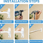 Clothing Racks for Hanging Clothes, Garment Racks Wall Mounted Clothes Bar-Hanger Holder Hooks Heavy Duty Folding Drying Rack Space Saving Clothing Hanging System Closet Storage Organizer