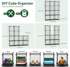 TUMUCUTE Wire Cube Storage Organizer, 12-Cube Metal Storage Shelves Bookshelf, Stackable Modular Closet Organizer for Bedroom Living Room, Office,Storage Shelves