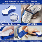 CELOX Kitchen Scrub Brush Set with Ergonomic Handle, Deep Cleaning Brushes, Include Dish Brush (Blue)