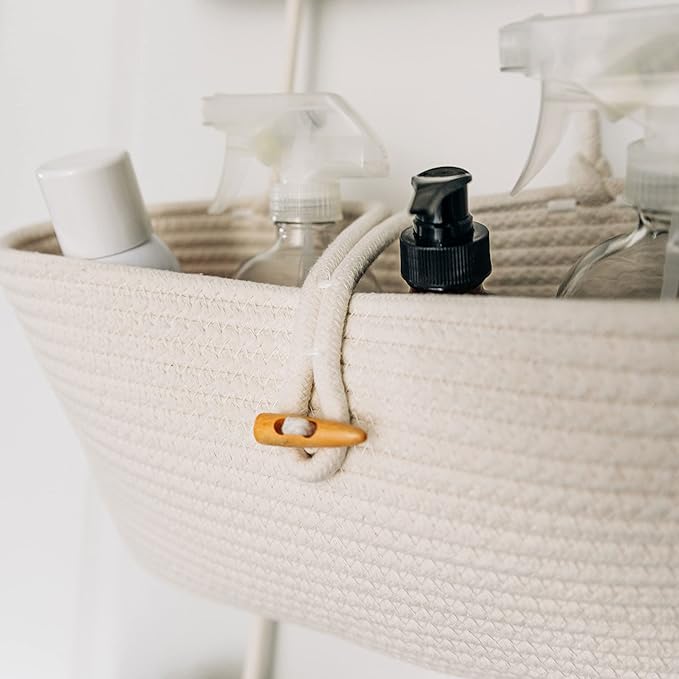 OrganiHaus White 3-Tier Wall Hanging Baskets for Organizing, Hanging Storage Basket, Over the Door Basket Organizer, Wall Mounted Basket for Nursery Organization, Hanging Baskets for Nursery Decor