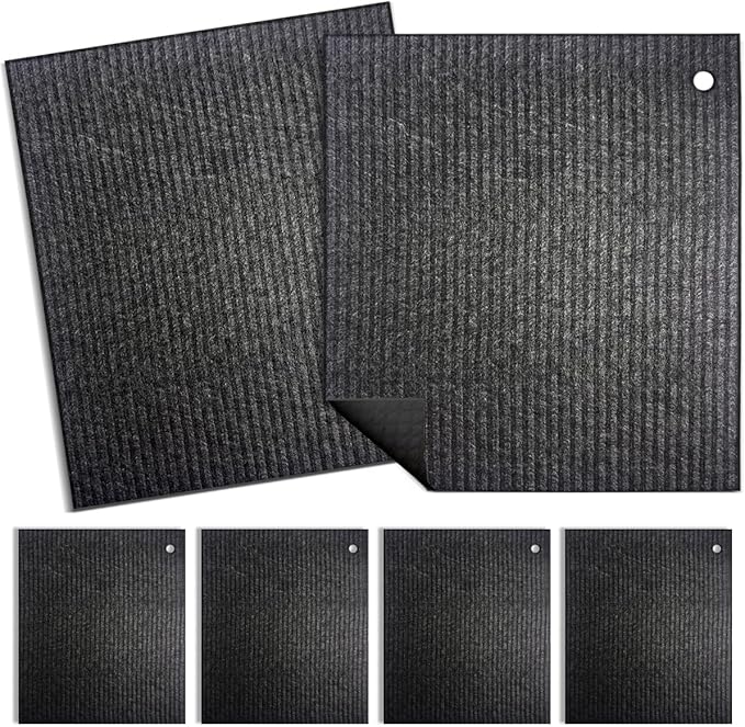 6 - Pack Swedish Kitchen Dish Cloths - Reusable Paper Towels for Counters & Dishes - Eco Friendly Cellulose Sponge Cloth - Assorted (Black)