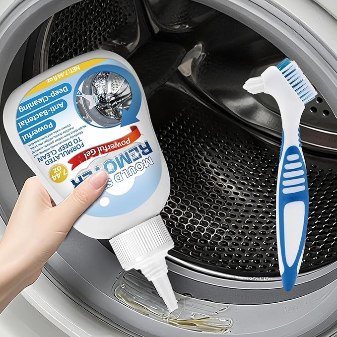 Mold Remover Gel – Effective Washing Machine Cleaner for Gasket, Mold Stain Remover Gel for Bathroom, Grout, Tile, Shower, Sink, Caulk - All-Purpose Household Cleaner Gel