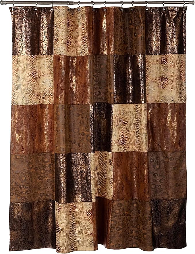 Zahari Home 13pc Zambia Animal Shower Curtain Set & Hooks - Classic Fabric Shower Curtain - Unique Western Country Design