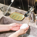 Soap Dish Soap Holder Shower, Ceramic Soap Dishes for Bar Soap Sponge, Shower Soap Dish Soap Saver Tray for Bathroom Kitchen Sink, Easy to Clean, Green