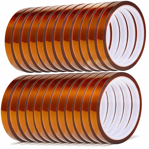 Valley'sYuMiao 24Rolls,10mm×108fts, Heat Tape for Sublimation, Heat Resistant Tape, Heat Transfer Tape, No Residue, Thermal, Total Length 2596fts