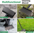 Garden Shovel, Ice Scraper, Multifunctional Cleaning Shovel with 59" Adjustable Handle Heavy Duty Garden Tool for Lawn Edging, Scraping, Weed and Ice Removal