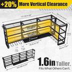 64''W XLarge Power Tool Organizer Wall Mount | Modular & Corner-Fit 820lbs Storage Rack with 8 Cordless Drill Holder | 4-Tier Heavy Duty Metal Utility Shelf for Garage Workshop Organization