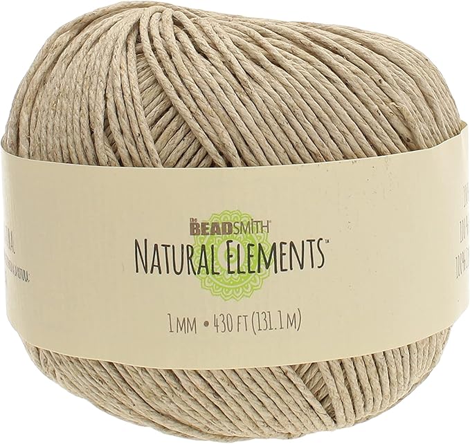 The Beadsmith 100% Hemp Cord – Natural Color – 1mm, 430 Foot Spool, 20LB Test Strength – Twine for Jewelry Making, Macrame, Paper Crafts, Gardening, Scrapbooking, Home Décor, DIY String Art & More