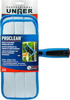 UNGER ProClean Connect and Clean Indoor Window Cleaning Kit, Washing Tool with Swivel Head for Tight Corners and Edges, Streak-Free Results on Glass and Mirrors, Reusable Microfiber Pads