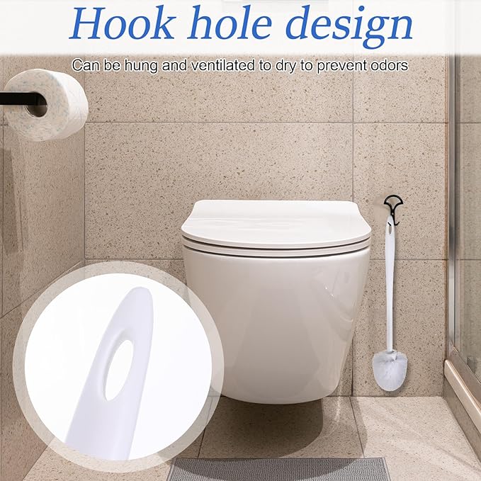 15Pcs 14.2Inch Toilet Brush Cleaner Bathroom Cleaning Scrubber Long Handle Plastic Handled Heavy Duty Round Toilet Bowl Brush for Thorough Household Bathroom Cleaning Supplies Won't Rust Sturdy