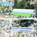 Recyclable Silicone Window Squeegee Kit, Aqua Blade Window Squeegee Kit, 3 in 1 Glass Glass Cleaning Set with Silicone Squeegee & Microfiber Scrubber for Shower, Mirror, Door & Car Cleaning (Blue)