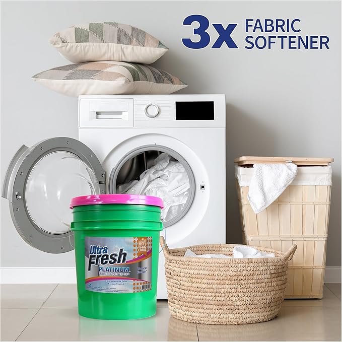 Ultra Fresh 5 Gallon Platinum Fabric Softener for All Machine Types, Liquid Laundry Softener, Up to 640 Loads, Tropical Escape