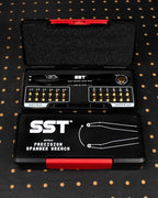 SST® - Precision Spanner Wrench – For Obscure Hardware & Fasteners – Includes 12 Metric & Imperial Steel Pin Sizes – Adjustable Tension – 160mm Arm – 180° Movement – With Storage Case