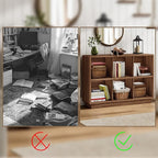 ChooChoo 6 Cube Storage Organizer, Wooden Bookcase with Storage, Cube Storage Bookshelf for Bedroom and Home Office, Brown Walnut