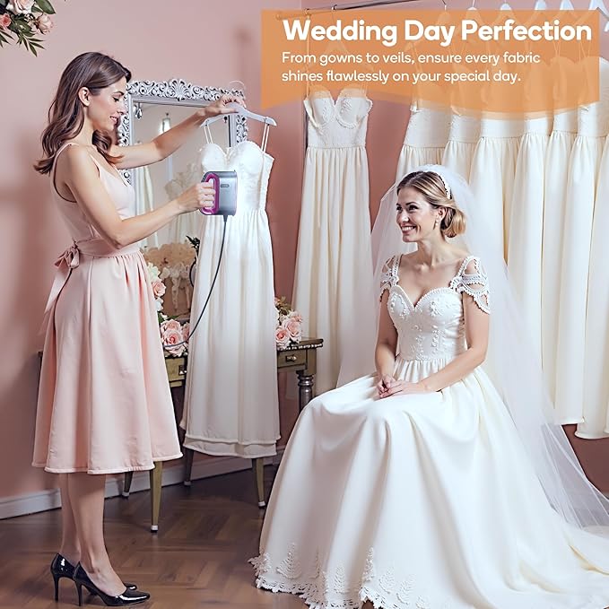 Newbealer Smart Steam Iron for Clothes - 1200W Professional-Grade Turbocharged 3 Steam & 3 Dry Heat Modes, 45s Heat-Up, 6oz Tank, Auto-Off, Nonstick Ceramic Soleplate for Home, RV & Hotel (Ash Pink)