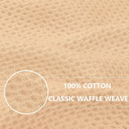 Homaxy 100% Cotton Waffle Weave Kitchen Dish Towels, Ultra Soft Absorbent Quick Drying Cleaning Towel, 13 x 28 Inches, 8-Pack, Apricot