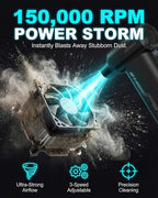 JX007 Electric Air Duster 150000RPM, Rechargeable Cordless Compressed Air Duster & Mini Blower, PC Cleaning Kit, Air Blower, Computer Cleaner for Keyboard, Car, Home, Outdoor