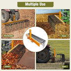 GAOMON Pine Straw Rake 72 Inch , 30 Coil Spring Tines Durable Powder Coated Steel Tow Behind Landscape Rake with 3 Point Hitch Receiver Attachment Fit to Cat0 Cat 1 Tractors for Leaves Grass