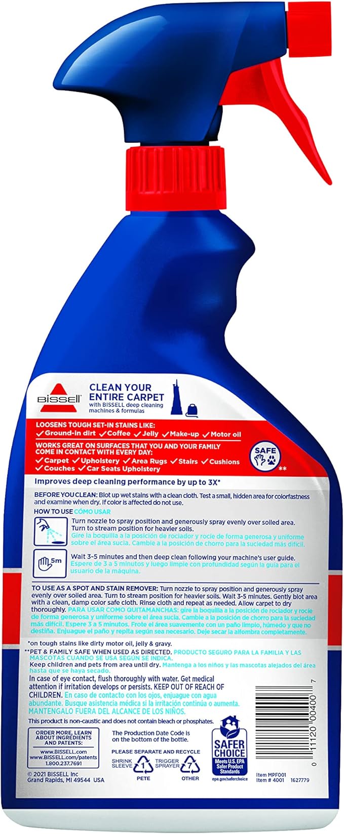 Bissell Tough Oxy Stain Pretreat Formula,22 Fl Oz,(Pack of 4)