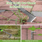 Weed Puller Tool, Manual Hand Weeder Tool, Crack Weeder Crevice Weeding Tool Stainless Steel, Paving Brick Moss Dandelion Removal, 2 Pack Weed Remover Tool for Garden Patio